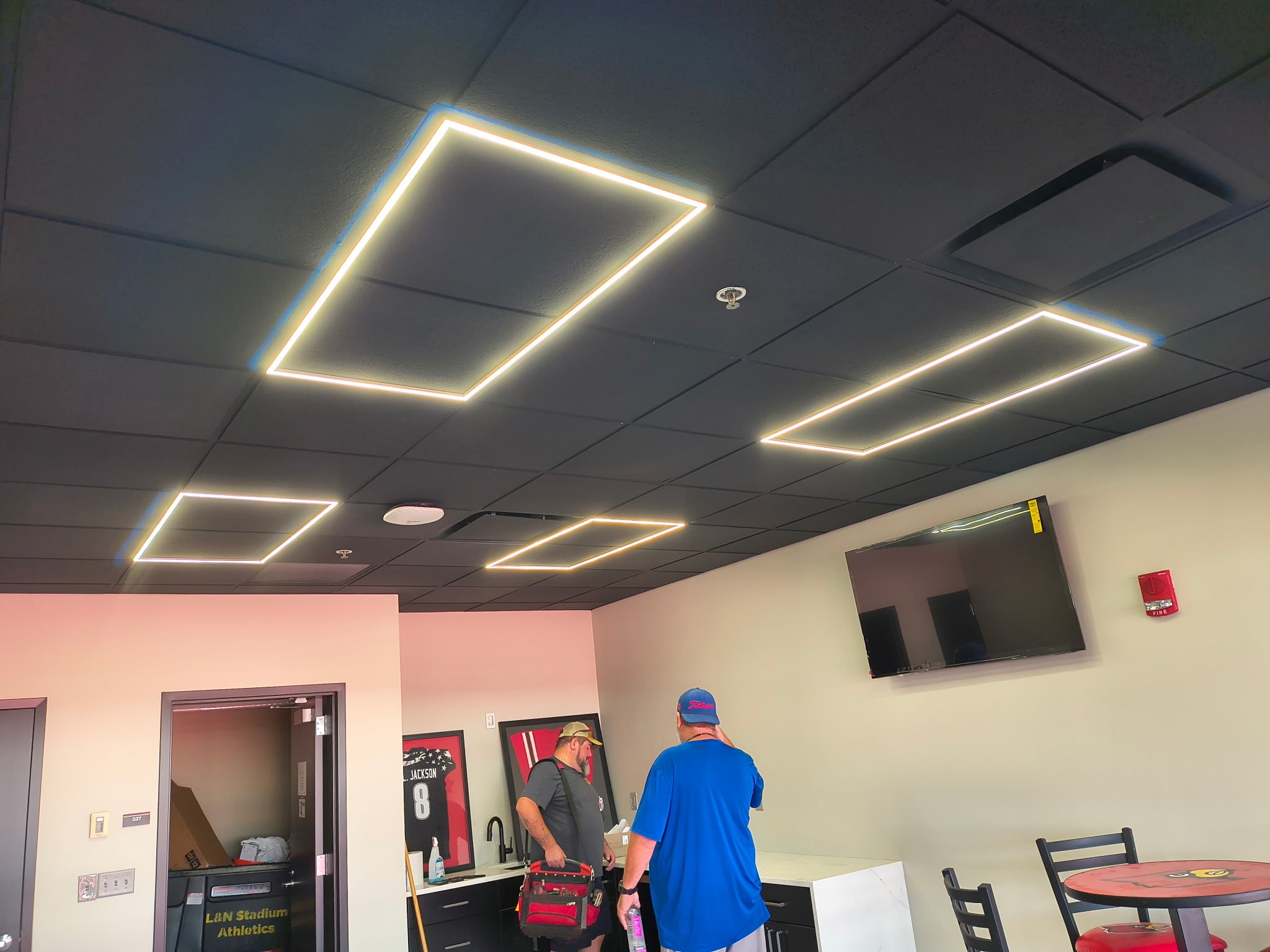 Geometric ceiling light fixtures