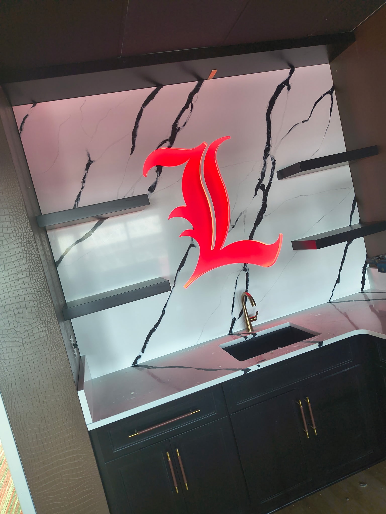 Custom neon sign installation
